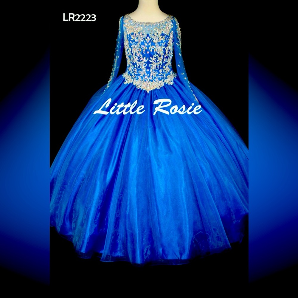 Royal Blue Little Rosie girls Size 5T pageant dress. lots of tule award winning